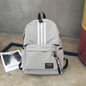 Unisex Style Canvas School Backpack BG429 - Grey - Image 1