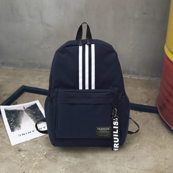 Unisex Style Canvas School Backpack BG429 - Blue
