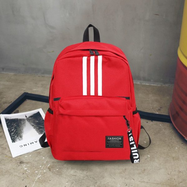 Unisex Style Canvas School Backpack BG429 - Red