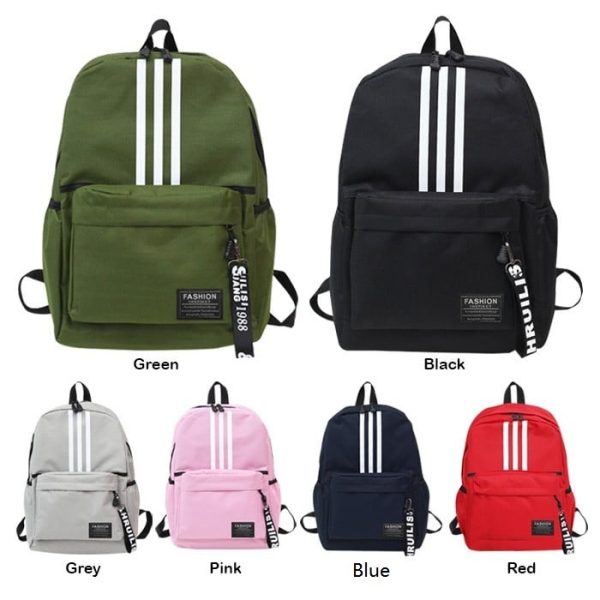 Unisex Style Canvas School Backpack BG429 - Red