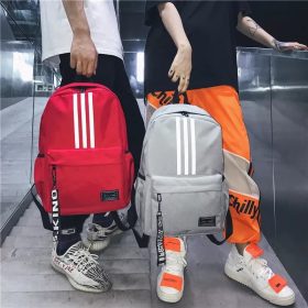 Unisex Style Canvas School Backpack BG429 - Red - Image 9