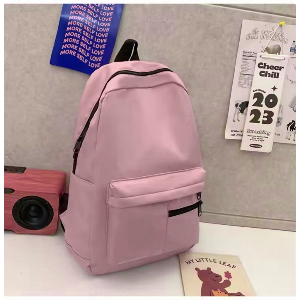 Korean Girl Fashion Multifunction School Backpack - Pink - Image 1