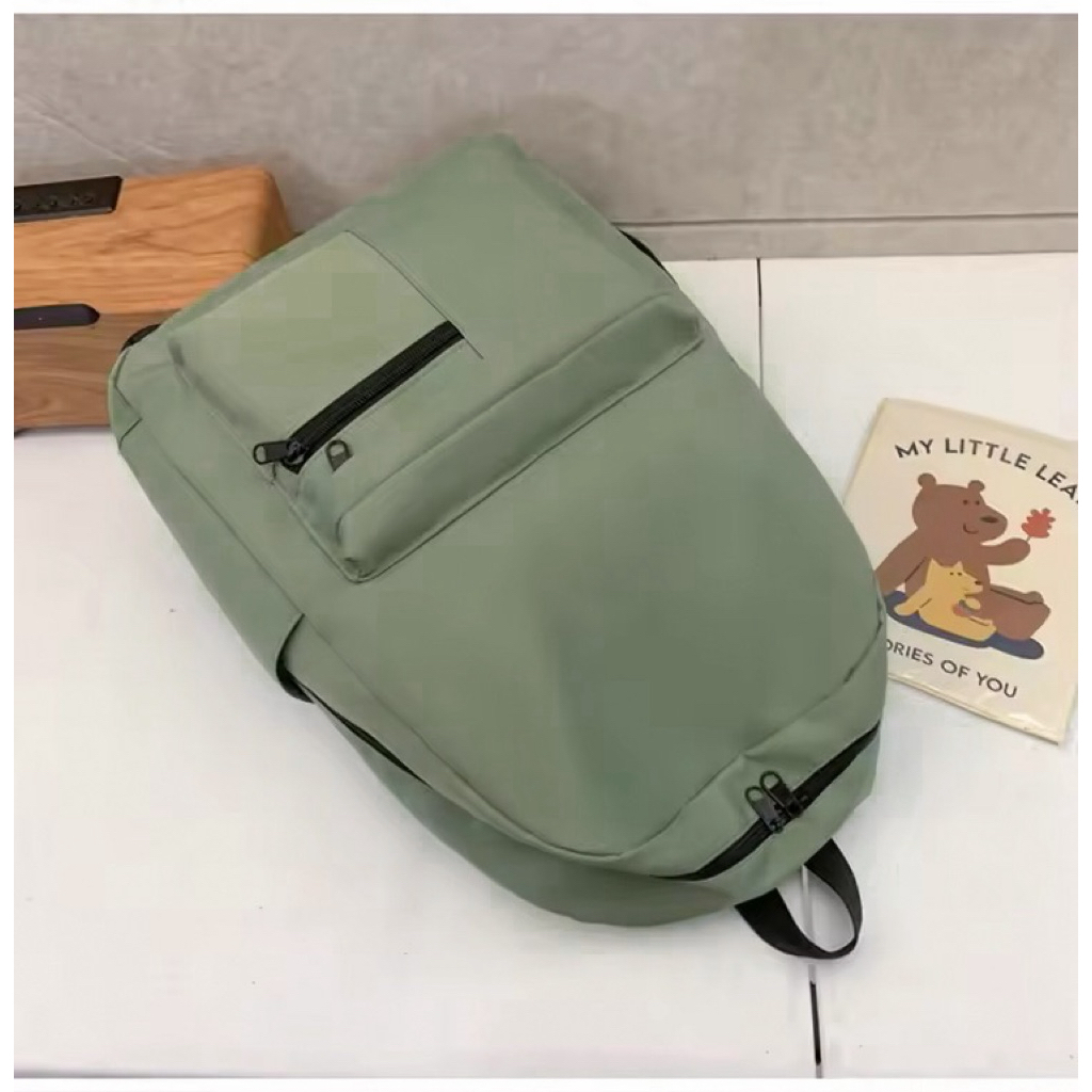 Korean Girl Fashion Multifunction School Backpack - Green - Image 5