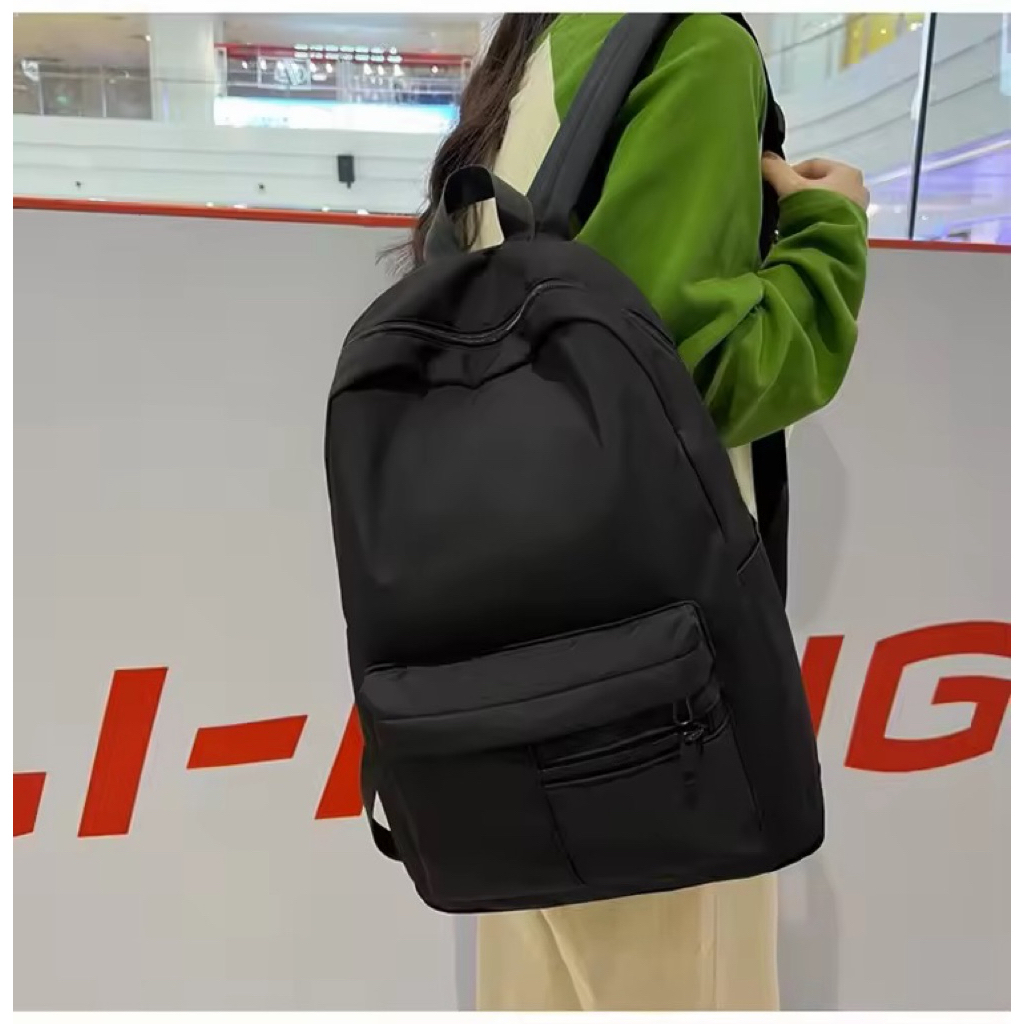 Korean Girl Fashion Multifunction School Backpack - Black - Image 4