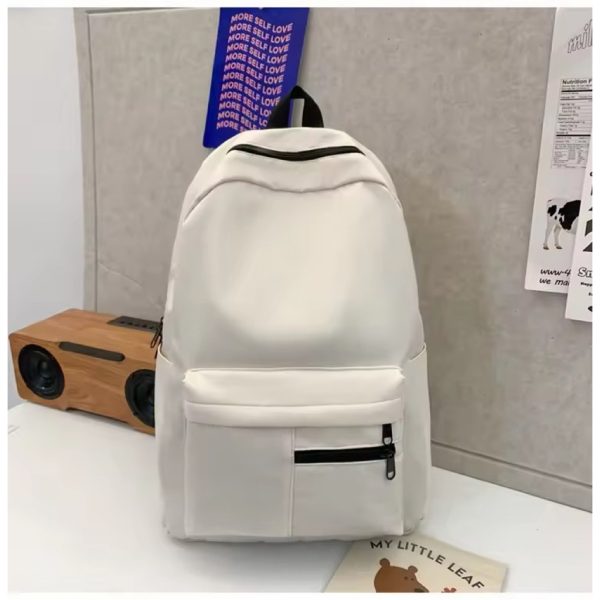 Korean Girl Fashion Multifunction School Backpack - White