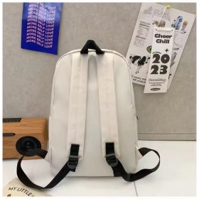 Korean Girl Fashion Multifunction School Backpack - White - Image 5