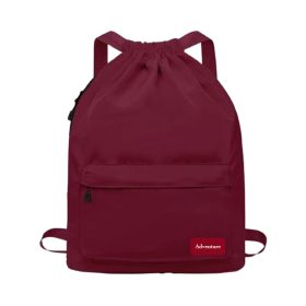 Drawstring string bag / multifunctional / multipurpose backpack - Maroon