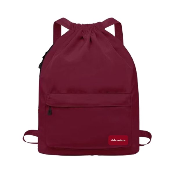 Drawstring string bag / multifunctional / multipurpose backpack - Maroon