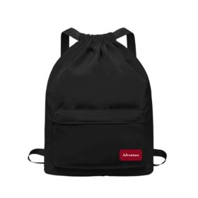 Drawstring string bag / multifunctional / multipurpose backpack - Black