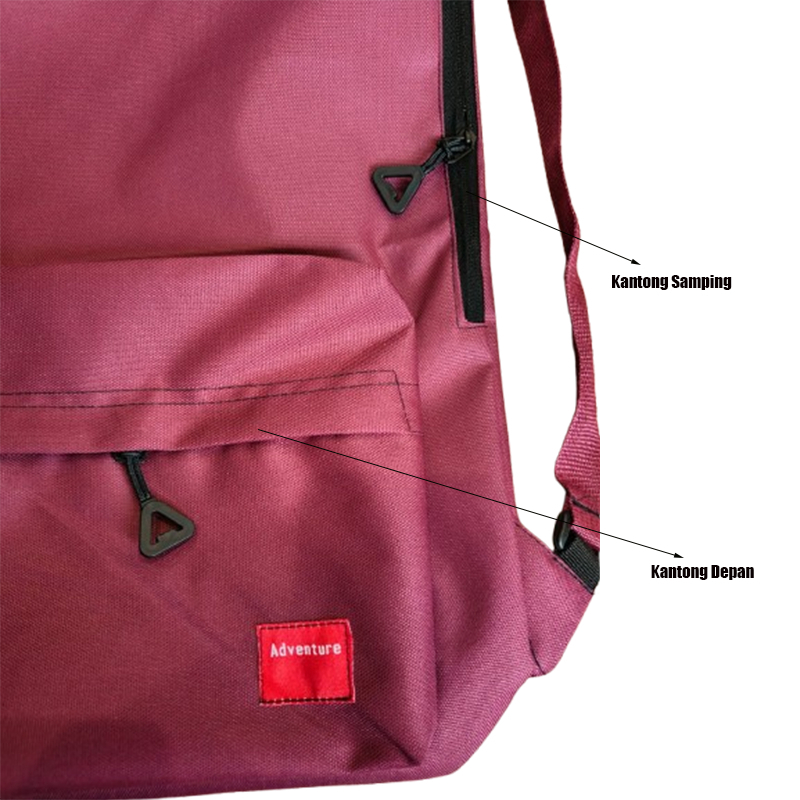 Drawstring string bag / multifunctional / multipurpose backpack - Black - Image 4