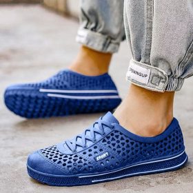 Rubber Slip-On Shoes With Heel Cover With Ventilation Holes Foot Support - Blue