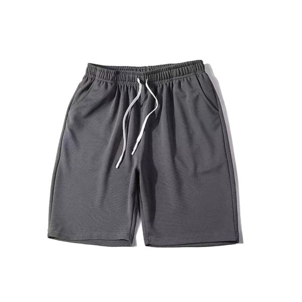 Men Casual Shorts Drawstring Gym Home Comfortable Short Pants - Dark Grey