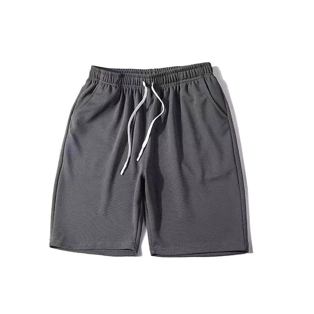 Men Casual Shorts Drawstring Gym Home Comfortable Short Pants - Dark Grey - Image 1