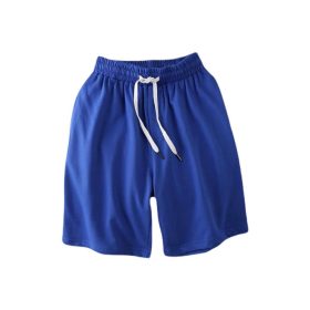 Men Casual Shorts Drawstring Gym Home Comfortable Short Pants - Dark Blue