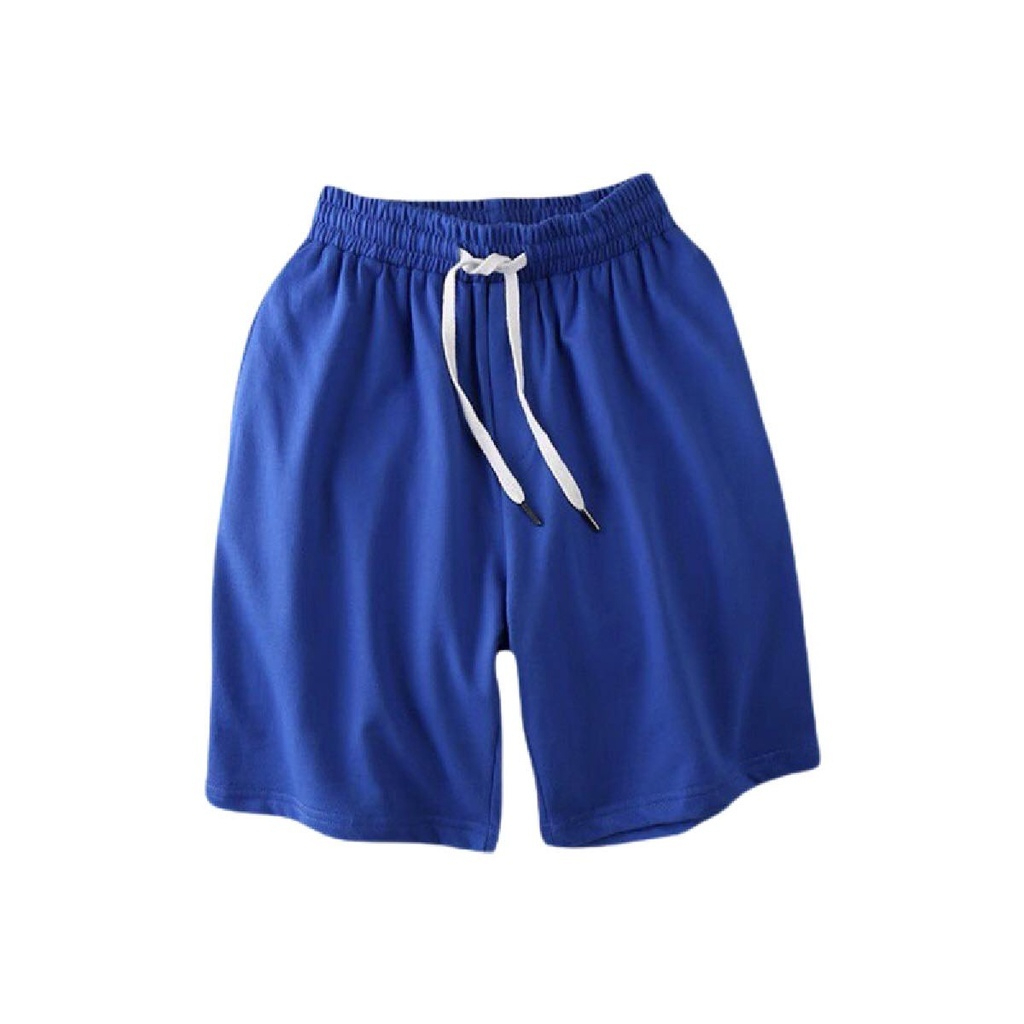Men Casual Shorts Drawstring Gym Home Comfortable Short Pants - Dark Blue - Image 1