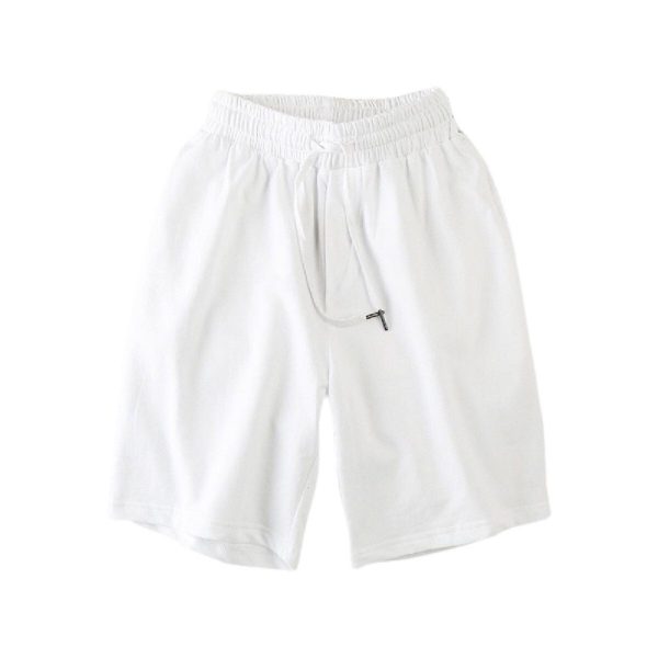 Men Casual Shorts Drawstring Gym Home Comfortable Short Pants - White