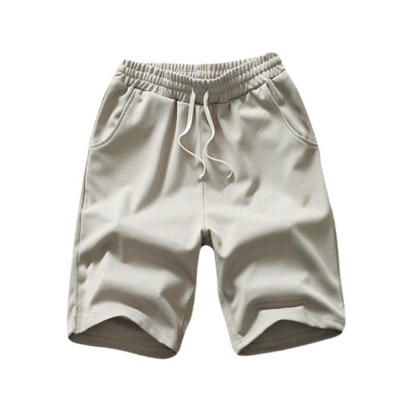 Men Casual Shorts Drawstring Gym Home Comfortable Short Pants - Grey