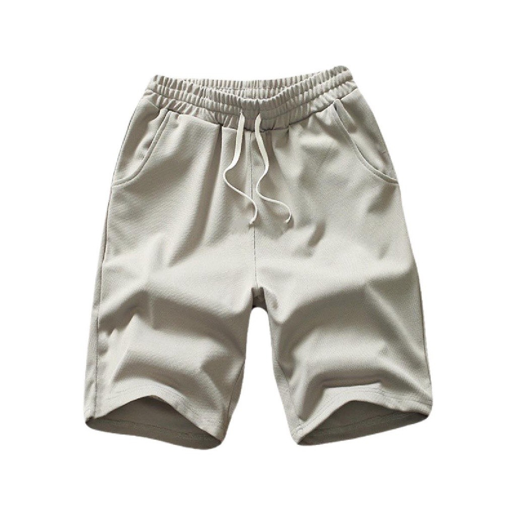 Men Casual Shorts Drawstring Gym Home Comfortable Short Pants - Grey - Image 1
