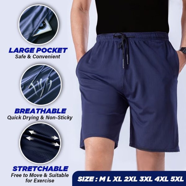 Men Casual Shorts Drawstring Gym Home Comfortable Short Pants - White
