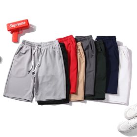 Men Casual Shorts Drawstring Gym Home Comfortable Short Pants - White - Image 3