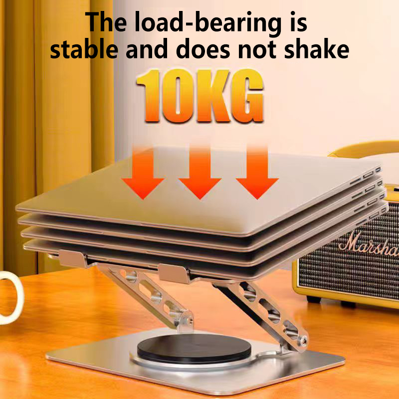 360° Rotating Laptop Stand Foldable Laptop Stand Height Adjustable Tablet Stand 8-17 Inch - Black - Image 7