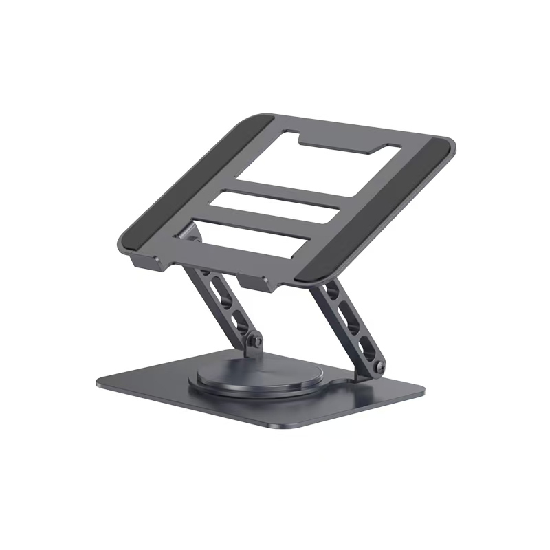 360° Rotating Laptop Stand Foldable Laptop Stand Height Adjustable Tablet Stand 8-17 Inch - Black - Image 1
