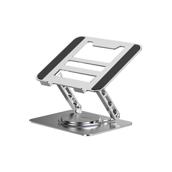 360° Rotating Laptop Stand Foldable Laptop Stand Height Adjustable Tablet Stand 8-17 Inch - Silver