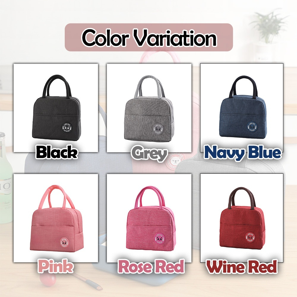 Cartoon Lunch Bag Portable Cooler Bag / Food Container Bag / Storage Bag for Kids & Students - Grey - Image 3