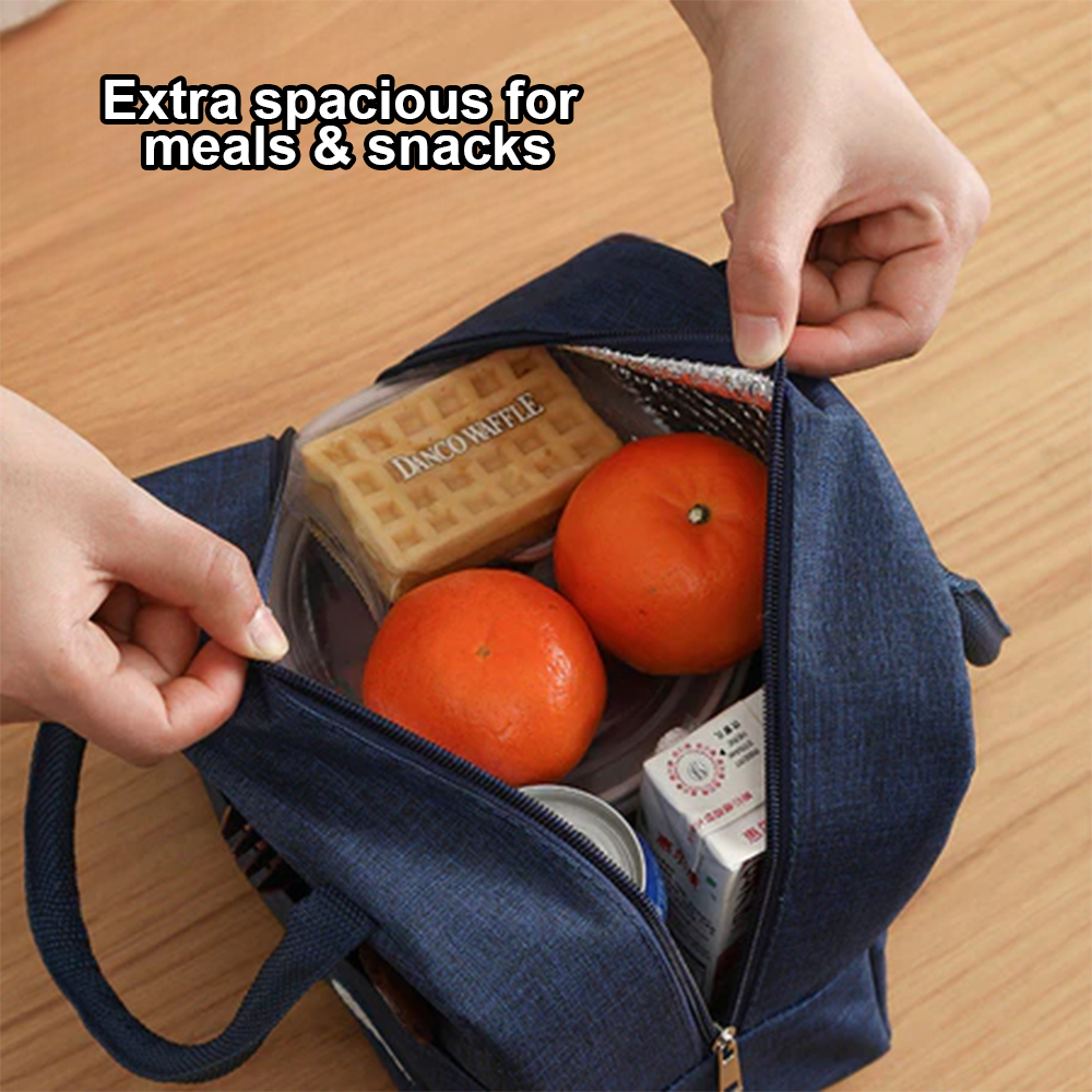Cartoon Lunch Bag Portable Cooler Bag / Food Container Bag / Storage Bag for Kids & Students - Grey - Image 6