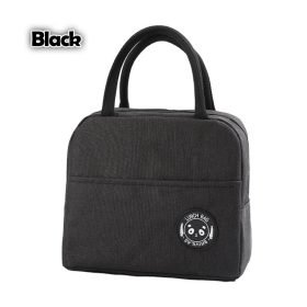 Cartoon Lunch Bag Portable Cooler Bag / Food Container Bag / Storage Bag for Kids & Students - Black