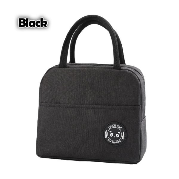 Cartoon Lunch Bag Portable Cooler Bag / Food Container Bag / Storage Bag for Kids & Students - Black