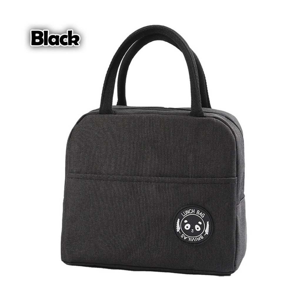 Cartoon Lunch Bag Portable Cooler Bag / Food Container Bag / Storage Bag for Kids & Students - Black - Image 1