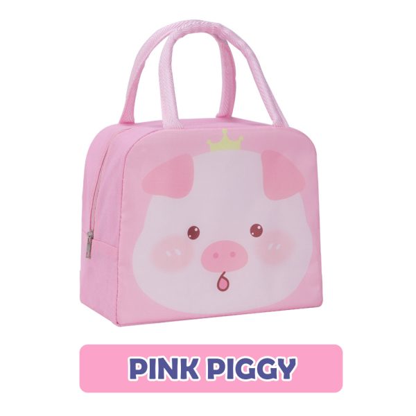 Cartoon Lunch Bag Portable Cooler Bag / Food Container Bag / Storage Bag for Kids & Students - Pink Piggy