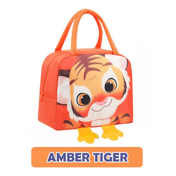 Cartoon Lunch Bag Portable Cooler Bag / Food Container Bag / Storage Bag for Kids & Students - Amber Tiger