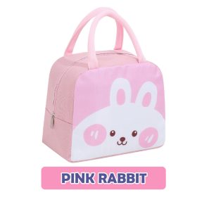 Cartoon Lunch Bag Portable Cooler Bag / Food Container Bag / Storage Bag for Kids & Students - Pink Rabbit - Image 1