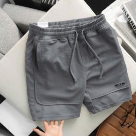 Men's soft stretch honeycomb Cotton fabric Short Pant - Grey