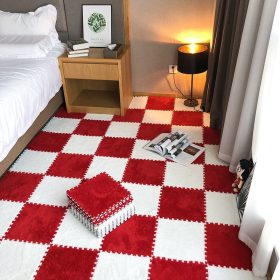 30cm Spliced Velvet Mat Suede Carpet Puzzle Foam Full House Floor Mats Crawling Mat - White - Image 4