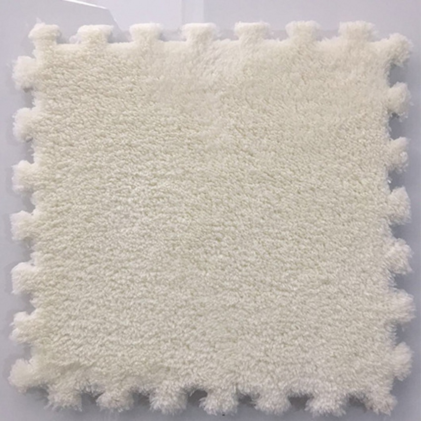 30cm Spliced Velvet Mat Suede Carpet Puzzle Foam Full House Floor Mats Crawling Mat - White - Image 1
