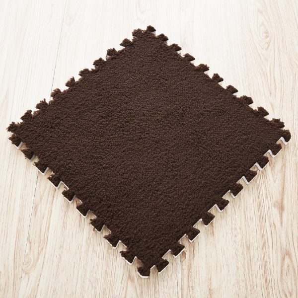 30cm Spliced Velvet Mat Suede Carpet Puzzle Foam Full House Floor Mats Crawling Mat - Black