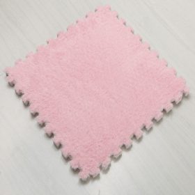 30cm Spliced Velvet Mat Suede Carpet Puzzle Foam Full House Floor Mats Crawling Mat - Pink