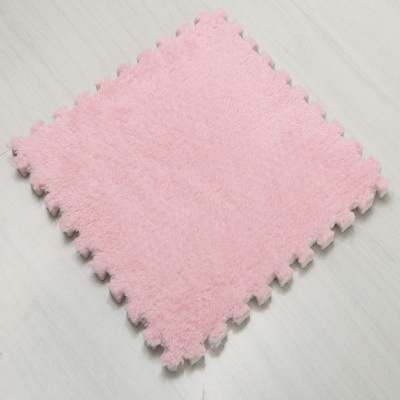 30cm Spliced Velvet Mat Suede Carpet Puzzle Foam Full House Floor Mats Crawling Mat - Pink