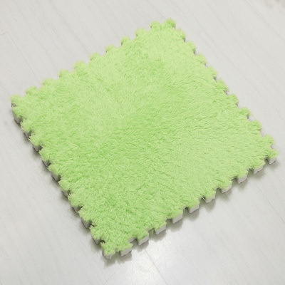 30cm Spliced Velvet Mat Suede Carpet Puzzle Foam Full House Floor Mats Crawling Mat - Green
