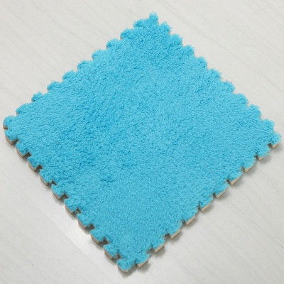30cm Spliced Velvet Mat Suede Carpet Puzzle Foam Full House Floor Mats Crawling Mat - Blue