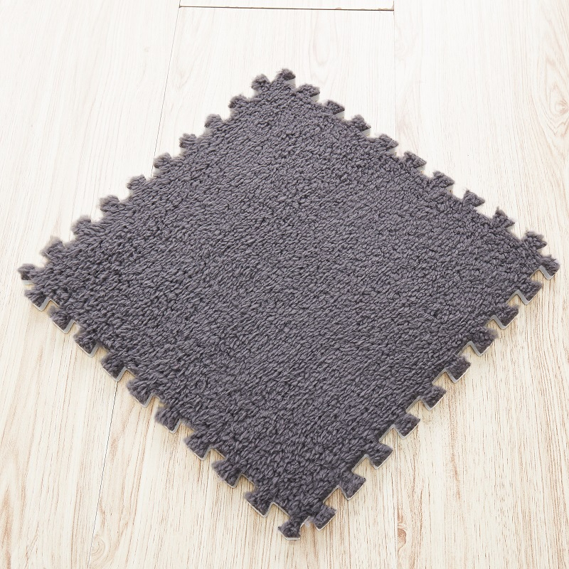 30cm Spliced Velvet Mat Suede Carpet Puzzle Foam Full House Floor Mats Crawling Mat - Grey - Image 1