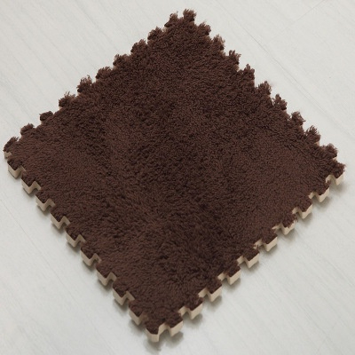 30cm Spliced Velvet Mat Suede Carpet Puzzle Foam Full House Floor Mats Crawling Mat - Brown