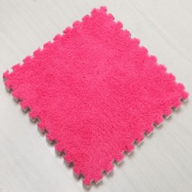 30cm Spliced Velvet Mat Suede Carpet Puzzle Foam Full House Floor Mats Crawling Mat - Rose Red