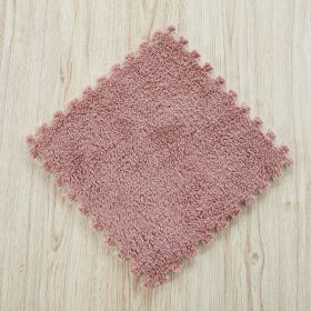 30cm Spliced Velvet Mat Suede Carpet Puzzle Foam Full House Floor Mats Crawling Mat - Watermelon Red