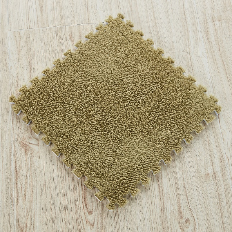 30cm Spliced Velvet Mat Suede Carpet Puzzle Foam Full House Floor Mats Crawling Mat - Dark Green - Image 1
