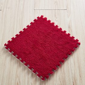 30cm Spliced Velvet Mat Suede Carpet Puzzle Foam Full House Floor Mats Crawling Mat - Red