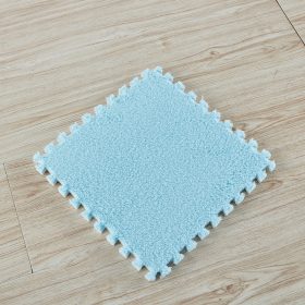 30cm Spliced Velvet Mat Suede Carpet Puzzle Foam Full House Floor Mats Crawling Mat - Light Blue